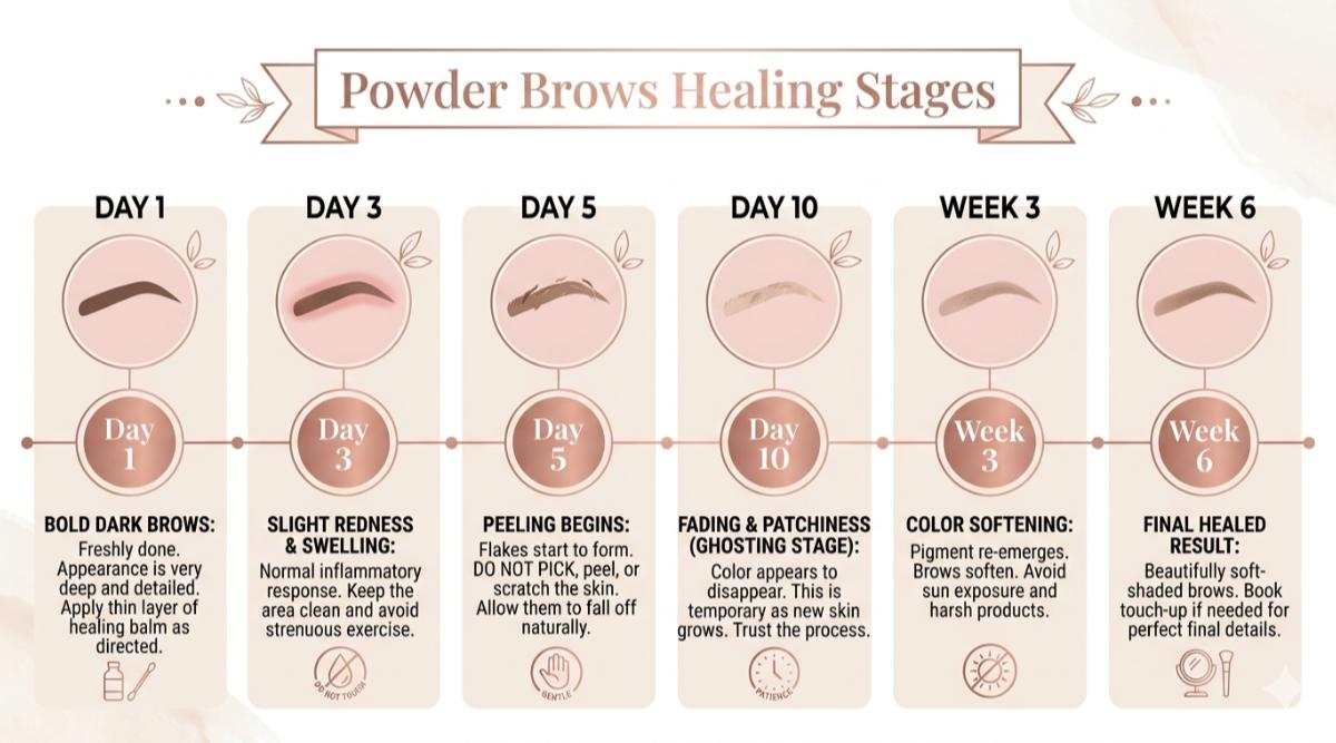Powder Brows Healing Process: A Complete Day-by-Day Guide